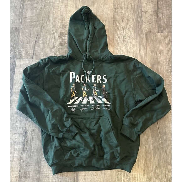 Green Bay Packers NFL Beatles Themed Hoodie Gildan Size Medium - Picture 1 of 8